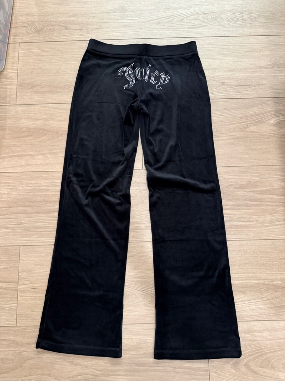 Juicy Couture Black Velour Tracksuit Set Sz S Embellished Logo Y2K - Picture 5 of 7